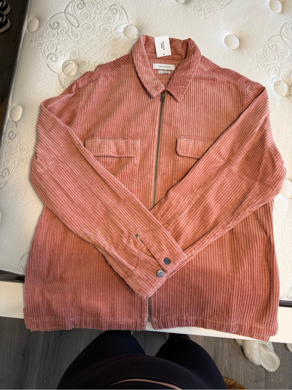 Urban Outfitters Dusty Rose Corduroy Zip Jacket